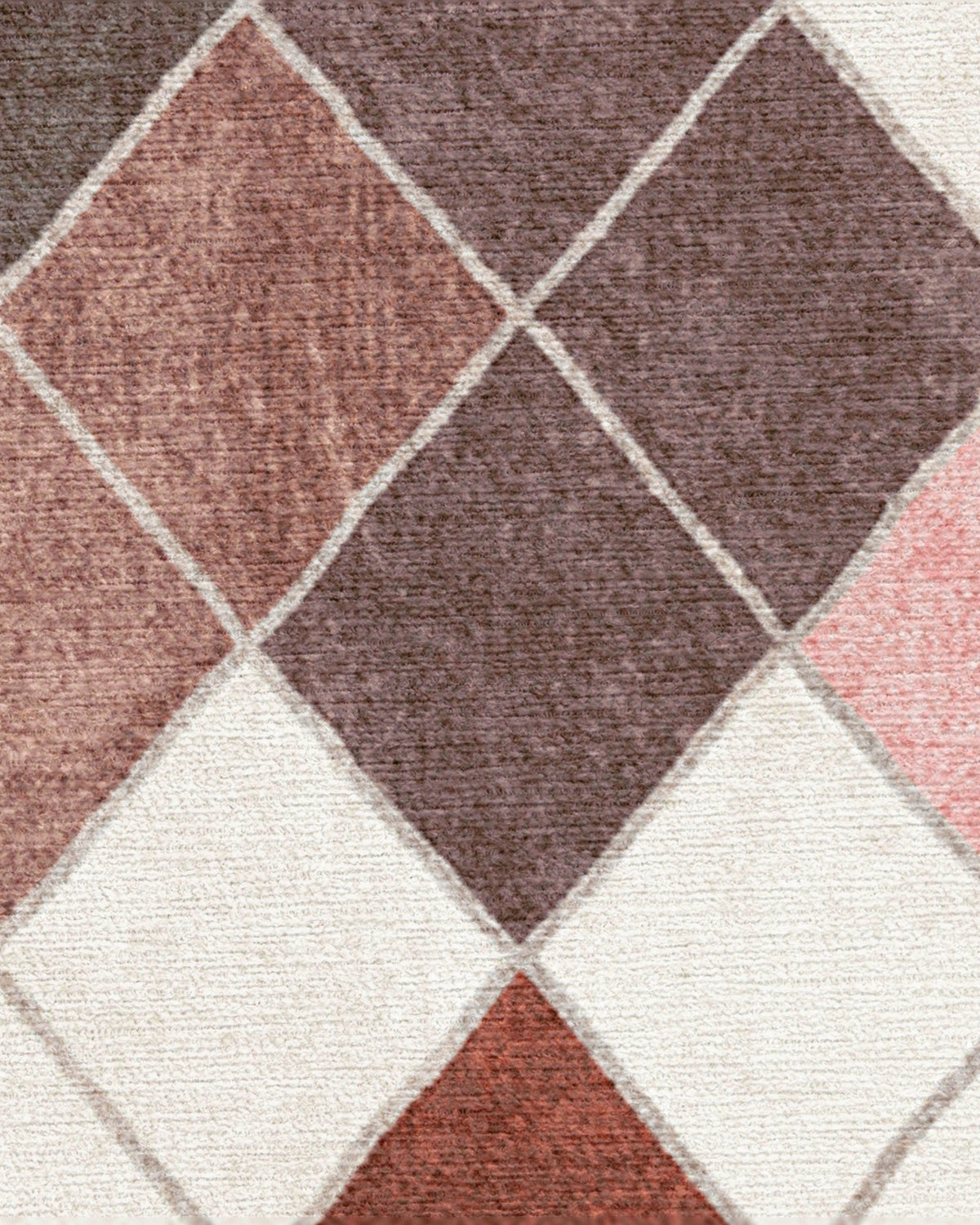 Diamond Mosaic Terracotta Flatwoven Rug