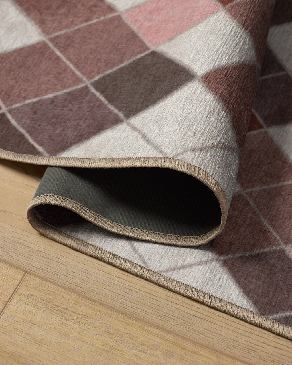 Diamond Mosaic Terracotta Flatwoven Rug