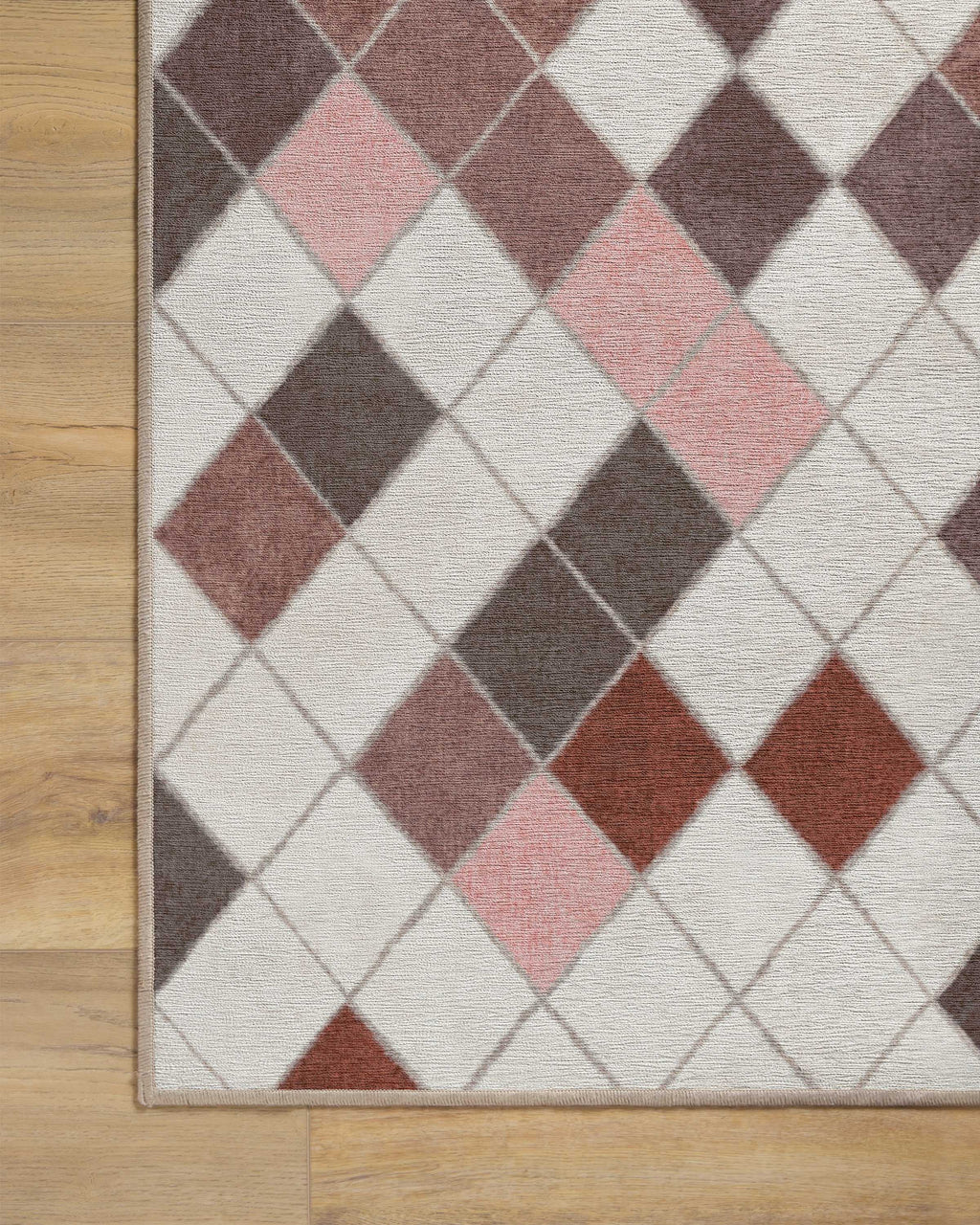 Diamond Mosaic Terracotta Flatwoven Rug