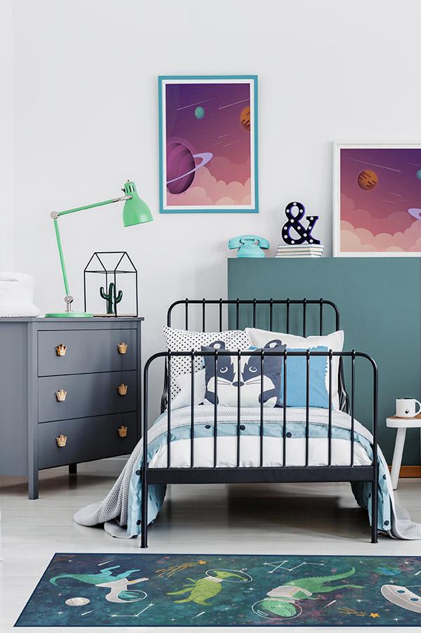 Dinosaurs in Space Flatwoven Rug