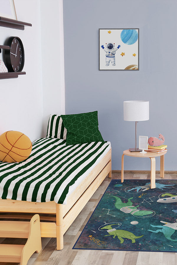 Dinosaurs in Space Flatwoven Rug