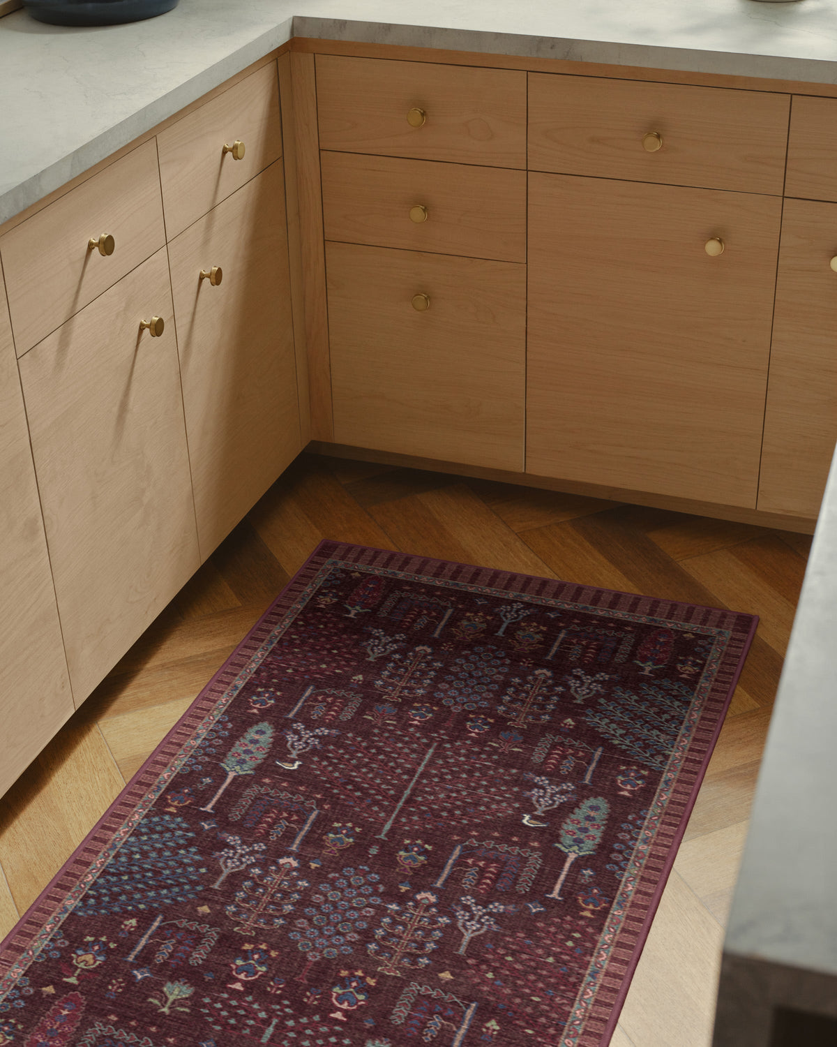 Dorian Burgundy Rug by Anthropologie