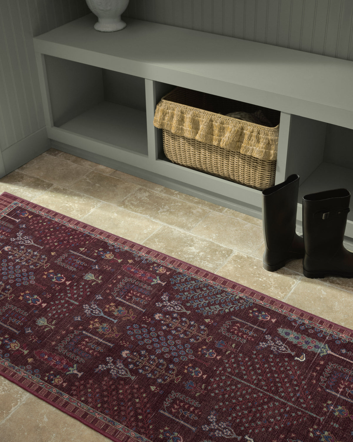 Dorian Burgundy Rug by Anthropologie