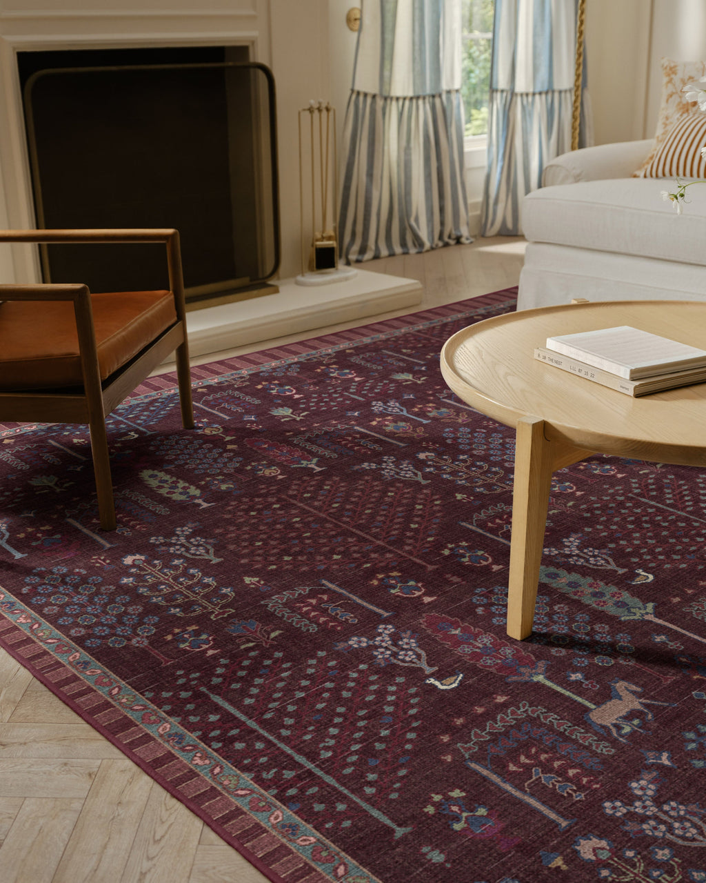 Dorian Burgundy Rug by Anthropologie