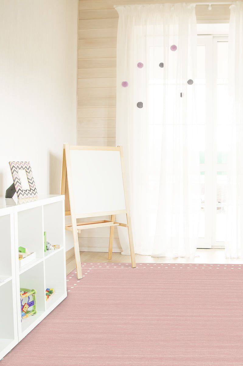 Dot Border Pink Rug
