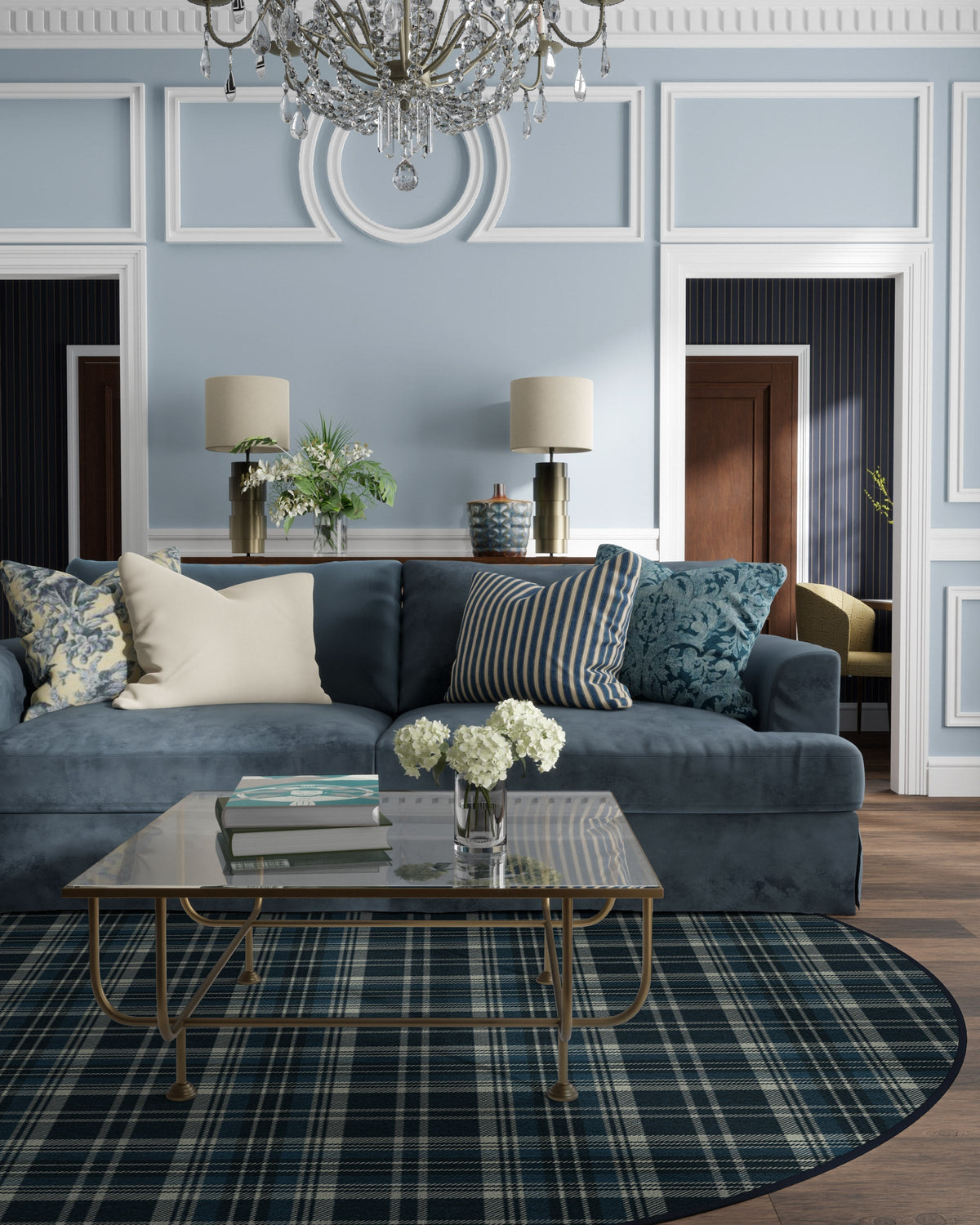 Dress Stewart Tartan Navy Rug