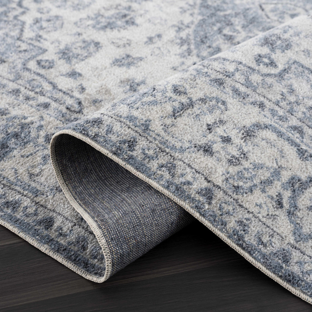 Blue Hiti Washable Area Rug