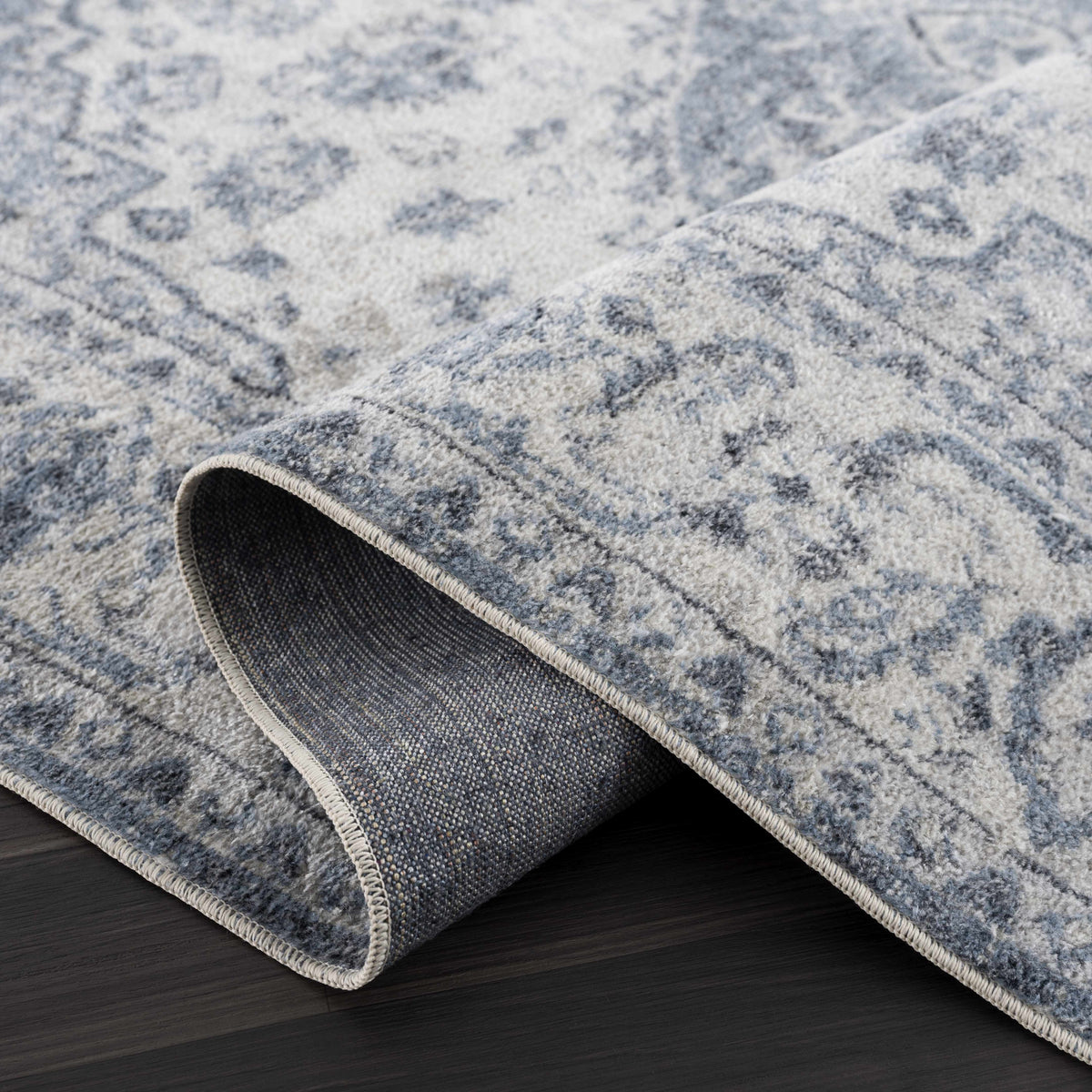 Blue Hiti Washable Area Rug