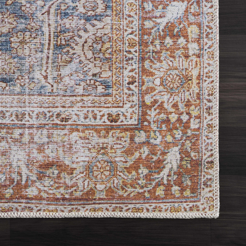 Rust Mair Traditional Washable Area Rug