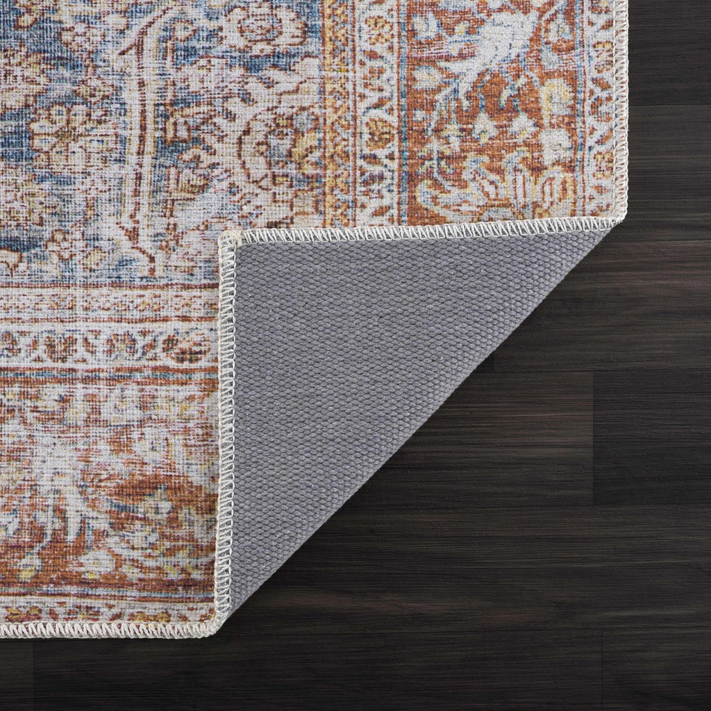 Rust Mair Traditional Washable Area Rug