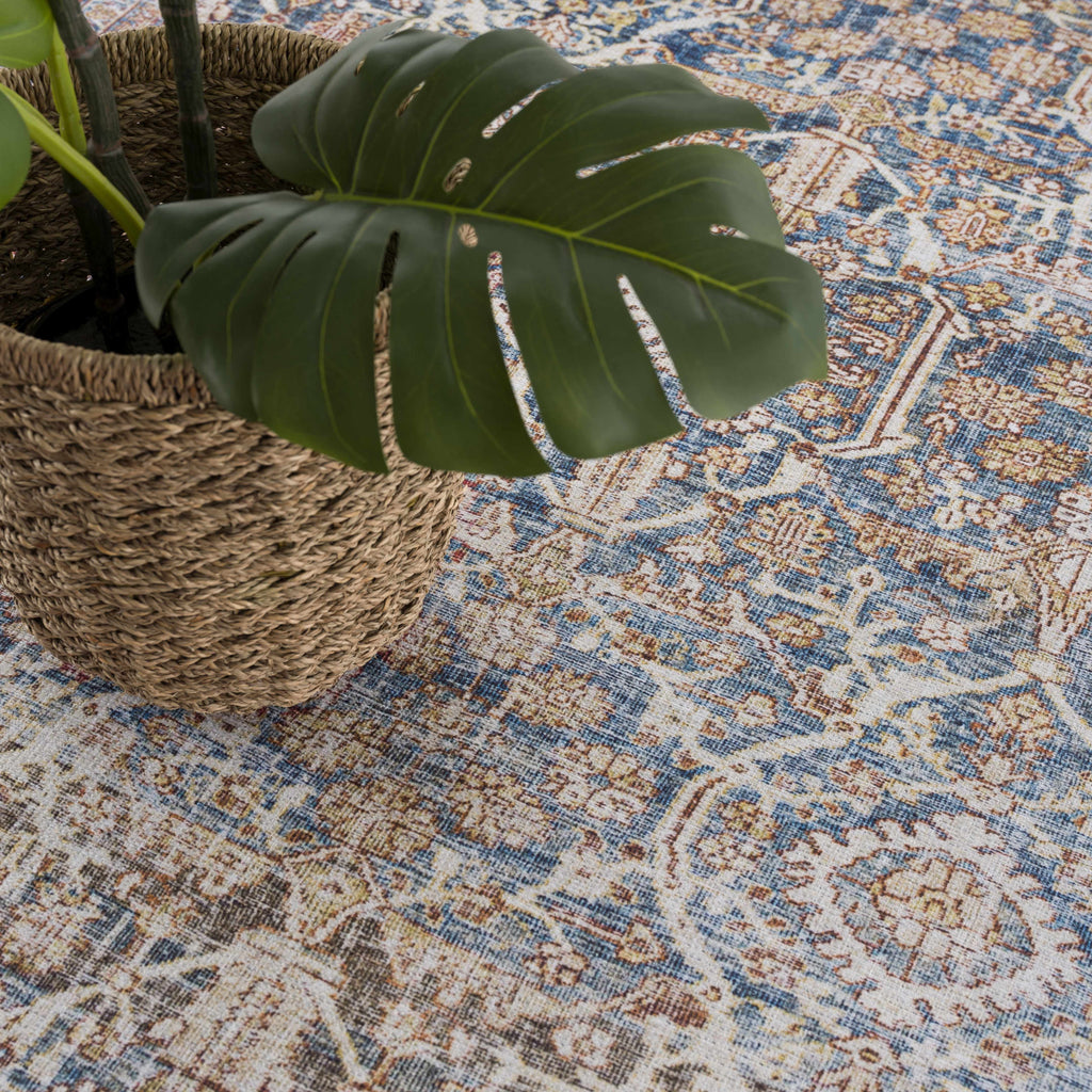 Rust Mair Traditional Washable Area Rug