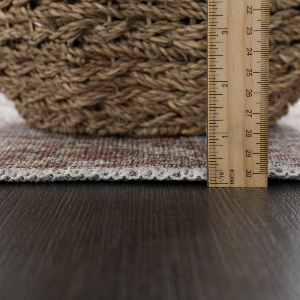 Rust Mair Traditional Washable Area Rug