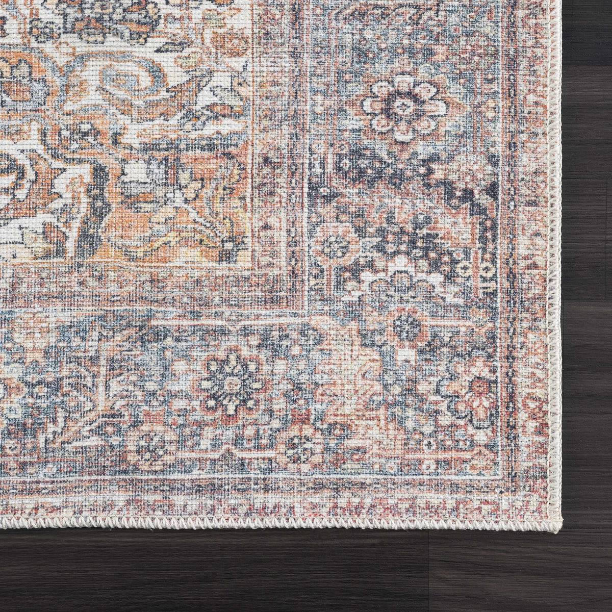 Rust Gardnertown Medallion Washable Area Rug - Clearance