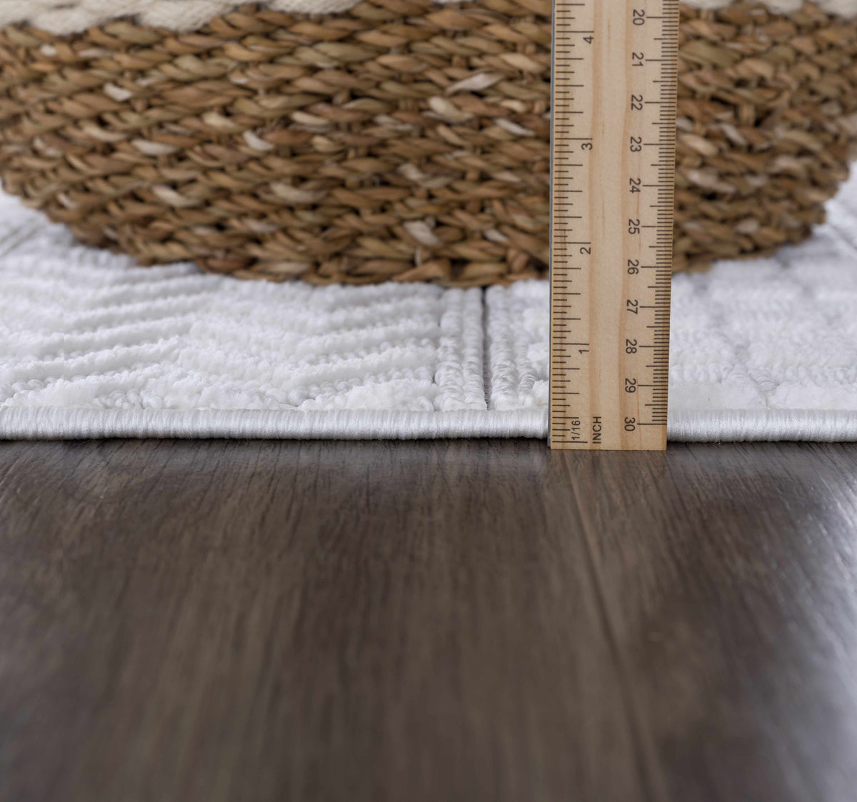 Ivory Cira Textured Trellis Fringe Area Rug - Clearance