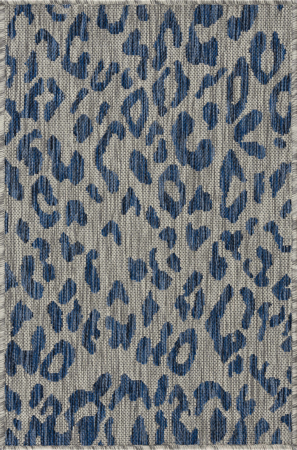 Skipsea Blue Leopard Performance Outdoor Rug