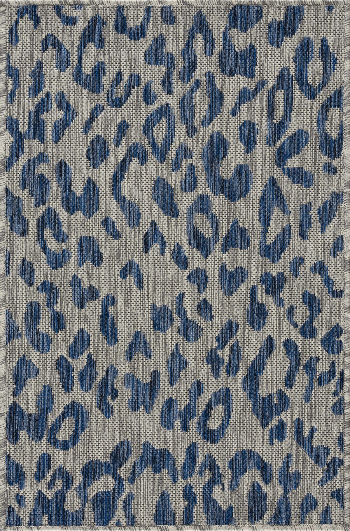Skipsea Blue Leopard Performance Outdoor Rug
