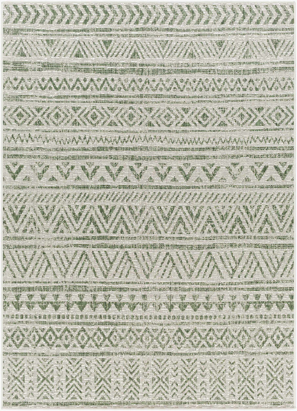 Novato Olive All Over Pattern Performance Outdoor Rug