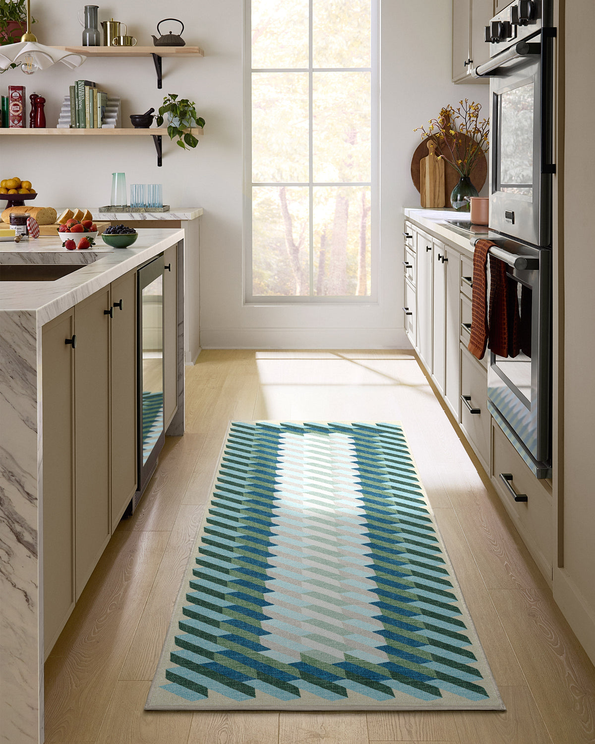 Echo Soft Teal Flatwoven Rug