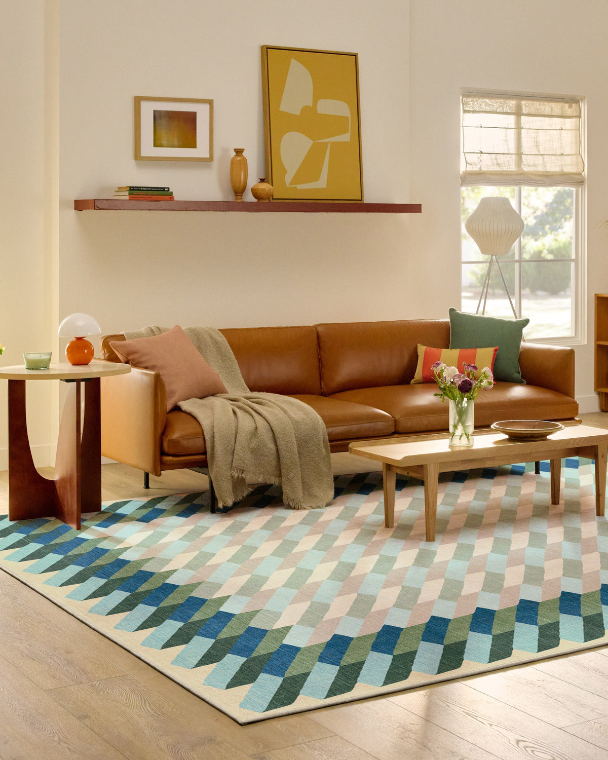 Echo Soft Teal Flatwoven Rug