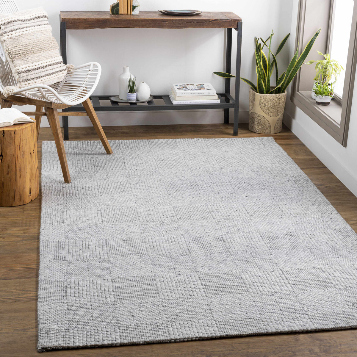 Eckman Wool Checkered Rug - Clearance