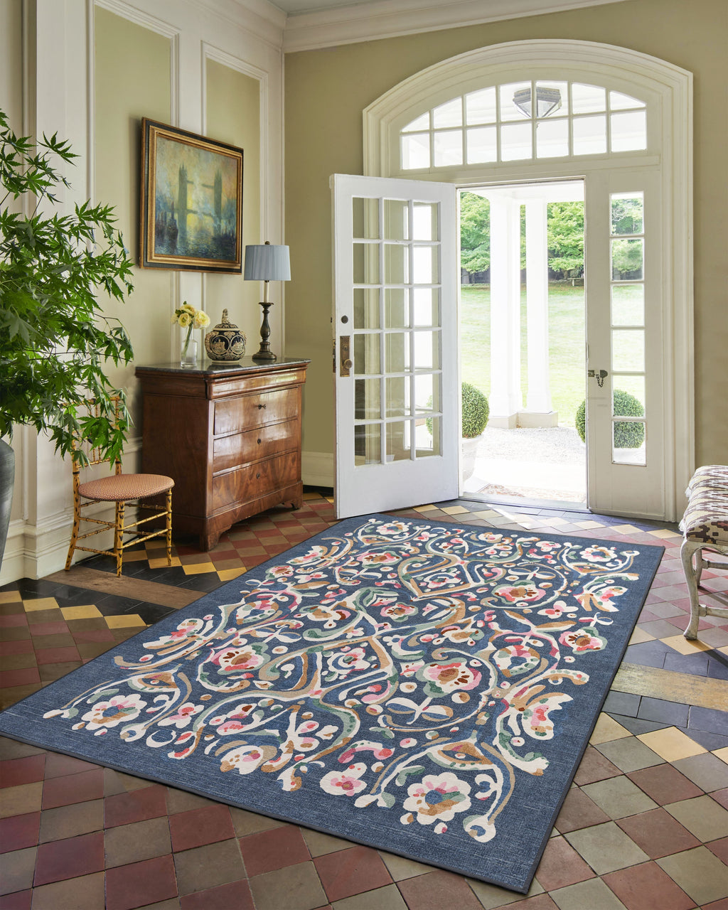 Effie Blue Flatwoven Rug