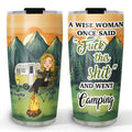 A Wise Woman Once Said And Went Camping - Personalized Tumbler