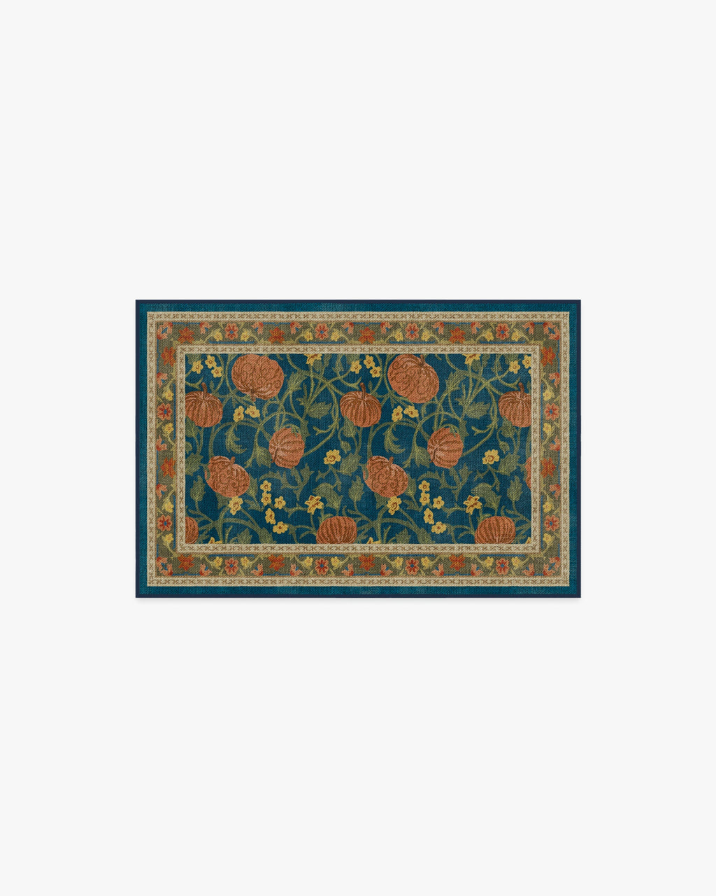 Enchanted Vines Navy Multicolor Flatwoven Rug