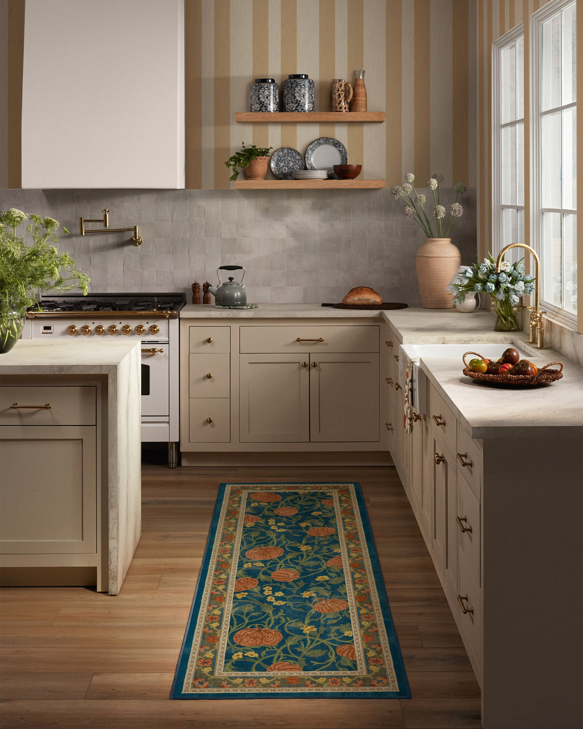 Enchanted Vines Navy Multicolor Flatwoven Rug