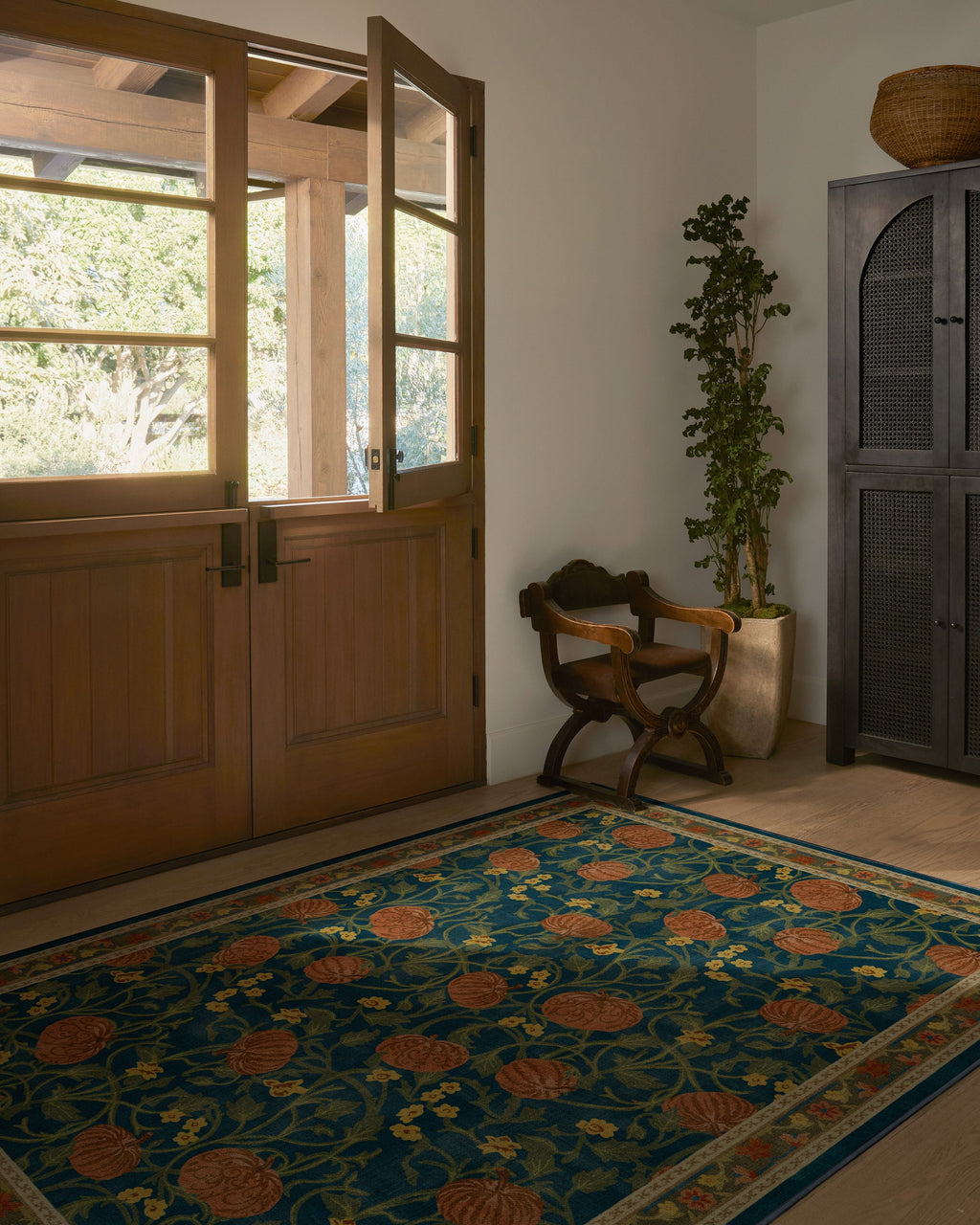 Enchanted Vines Navy Multicolor Flatwoven Rug