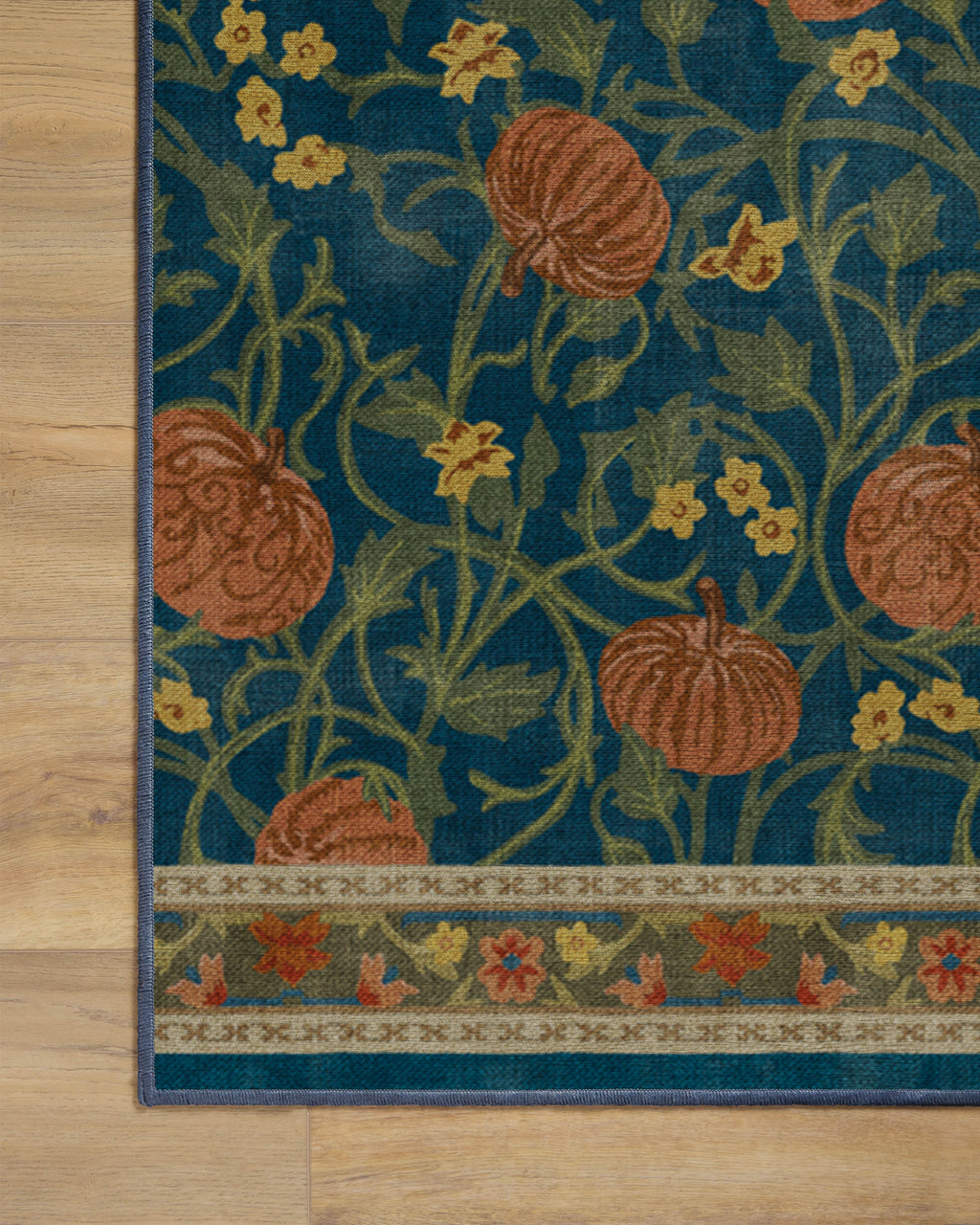 Enchanted Vines Navy Multicolor Flatwoven Rug