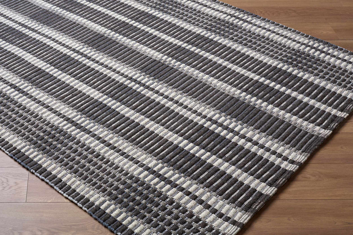 Idonia Striped Wool Area Rug