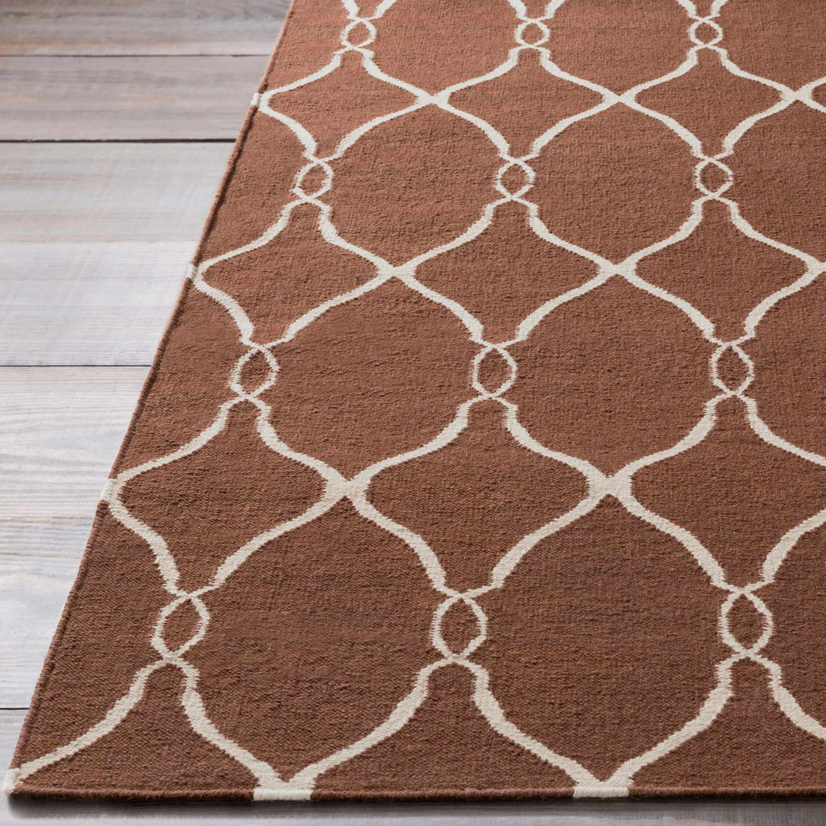 Partington Brown Wool Carpet Area Rug - Clearance