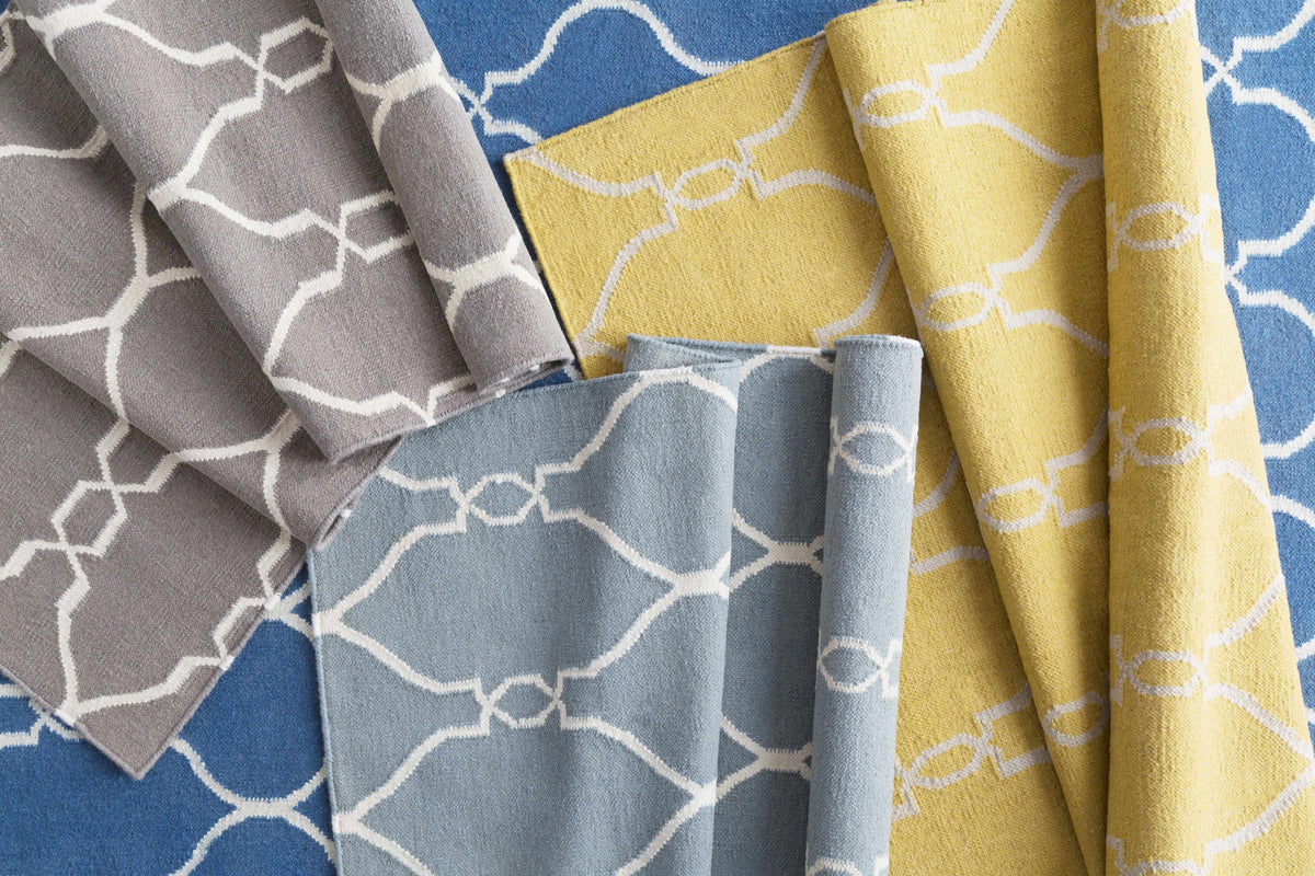 Lamy Beige Trellis Wool Rug - Clearance