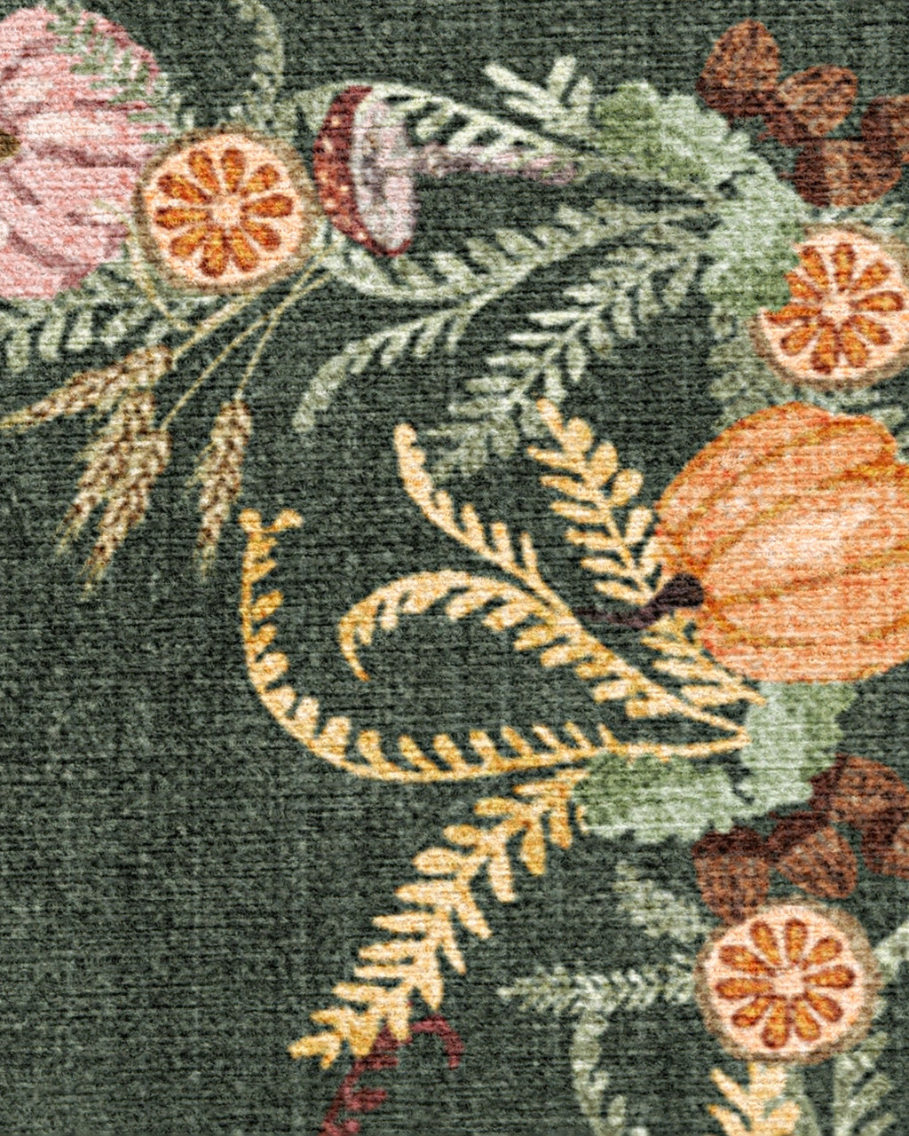 Fall Botanicals Green Flatwoven Rug