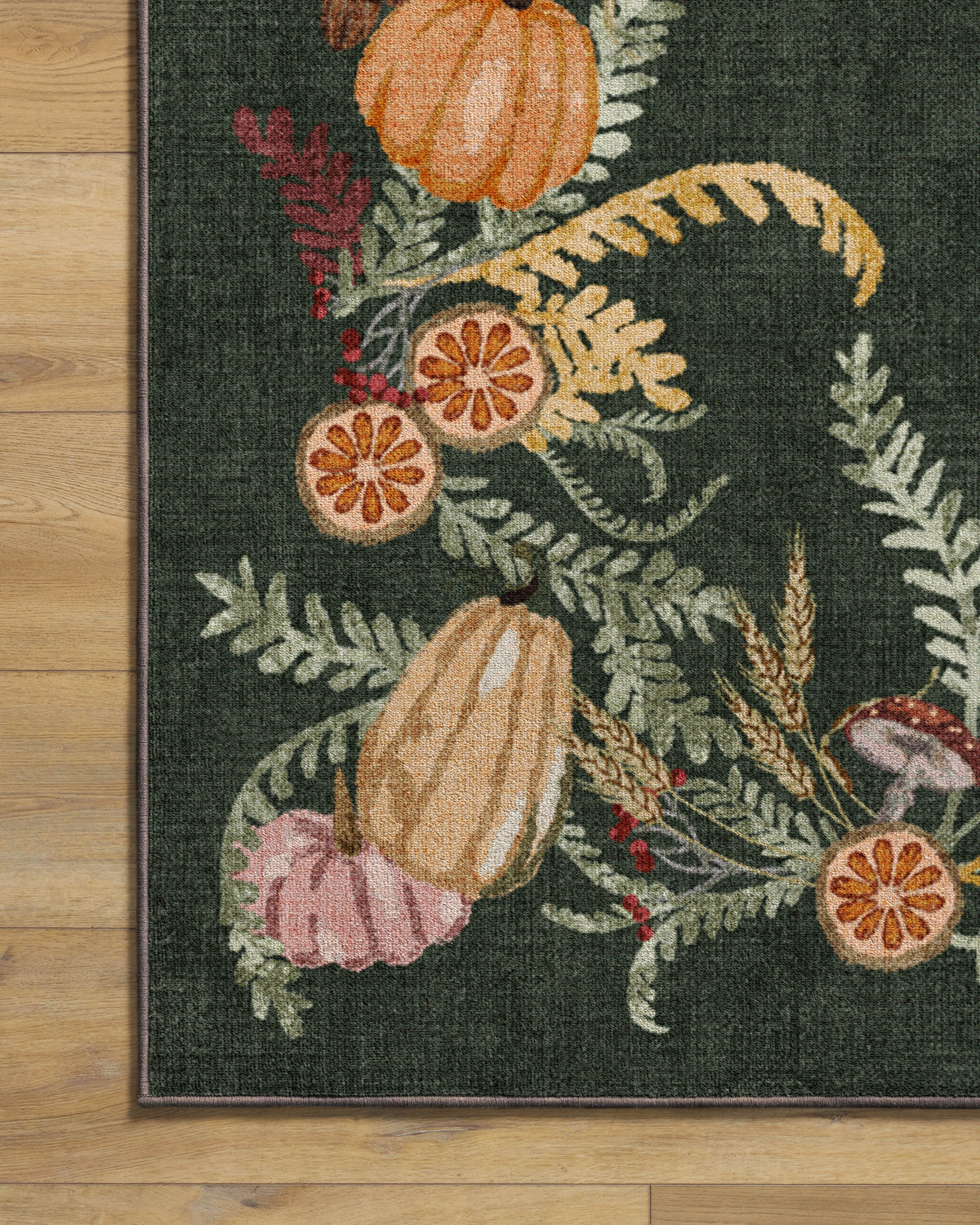 Fall Botanicals Green Rug