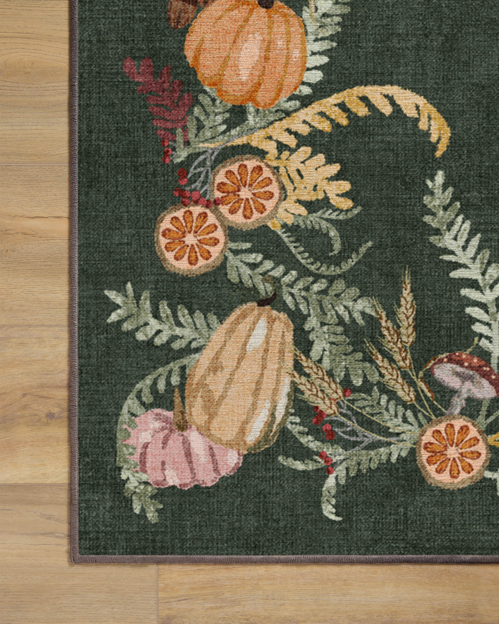 Fall Botanicals Green Flatwoven Rug