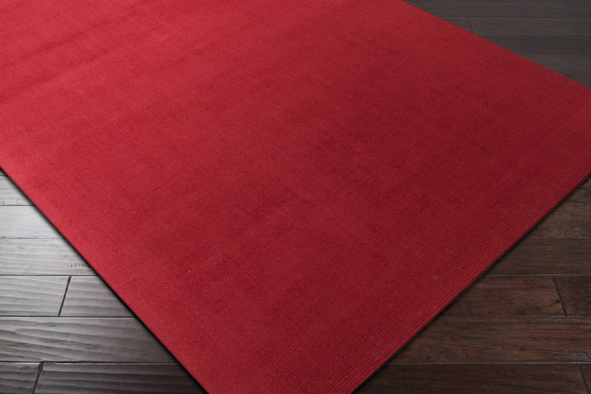 Brockton Solid Wool Crimson Red Area Rug - Clearance