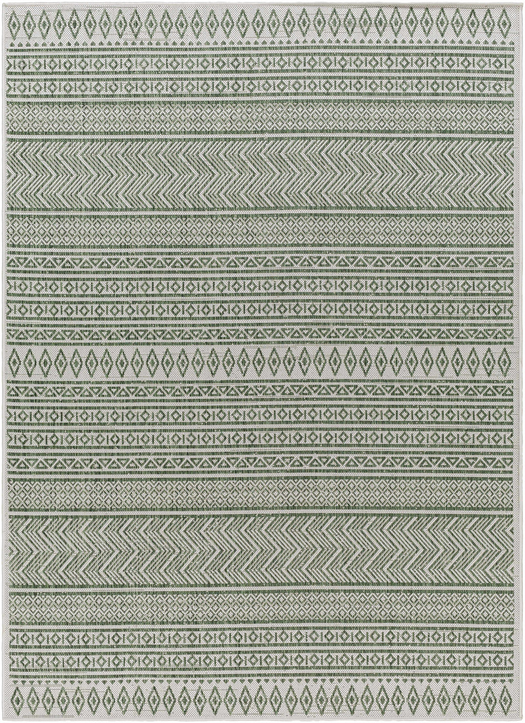 Madras Natural Gray Green All Over Performance Outdoor Area Rug