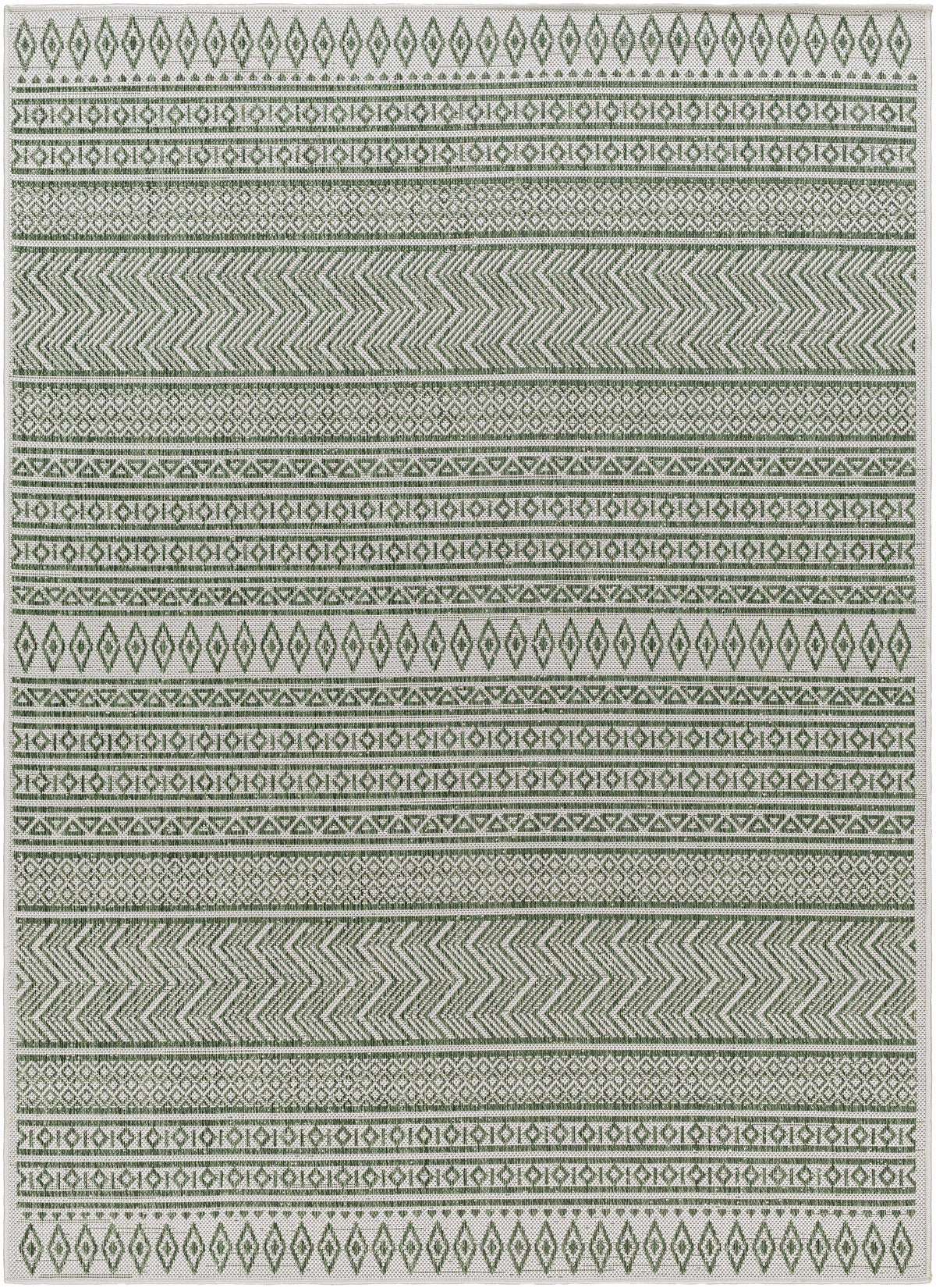 Madras Natural Gray Green All Over Performance Outdoor Area Rug
