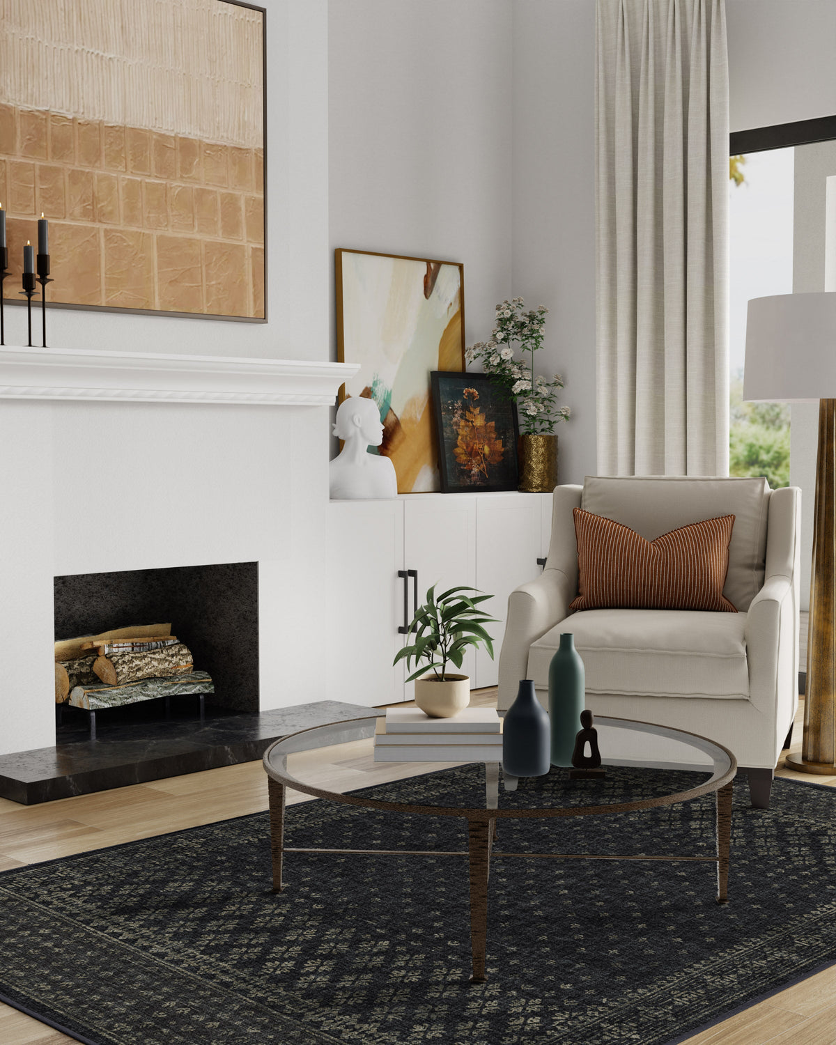 Fernanda Black Flatwoven Rug
