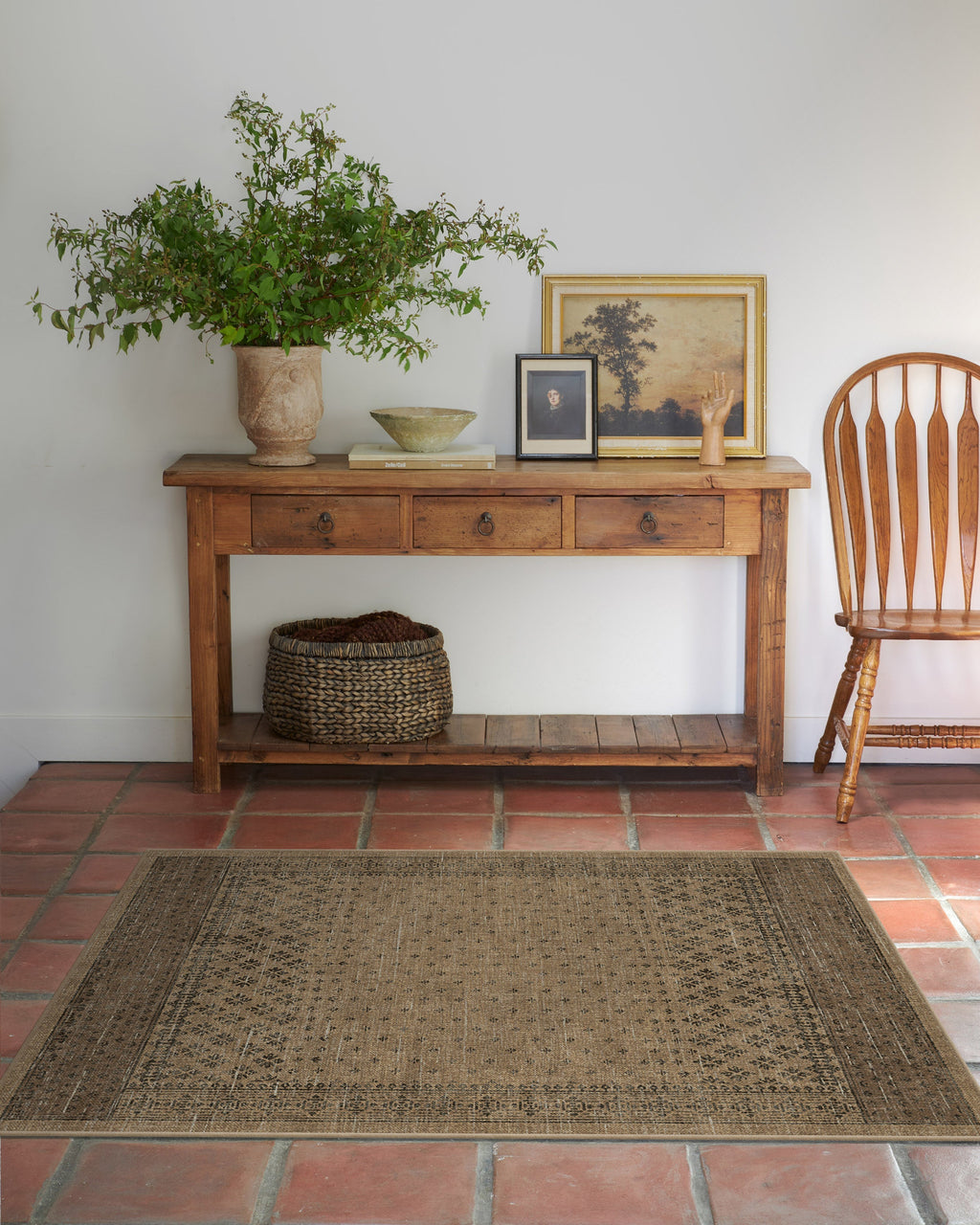 Fernanda Black & Tan Flatwoven Rug