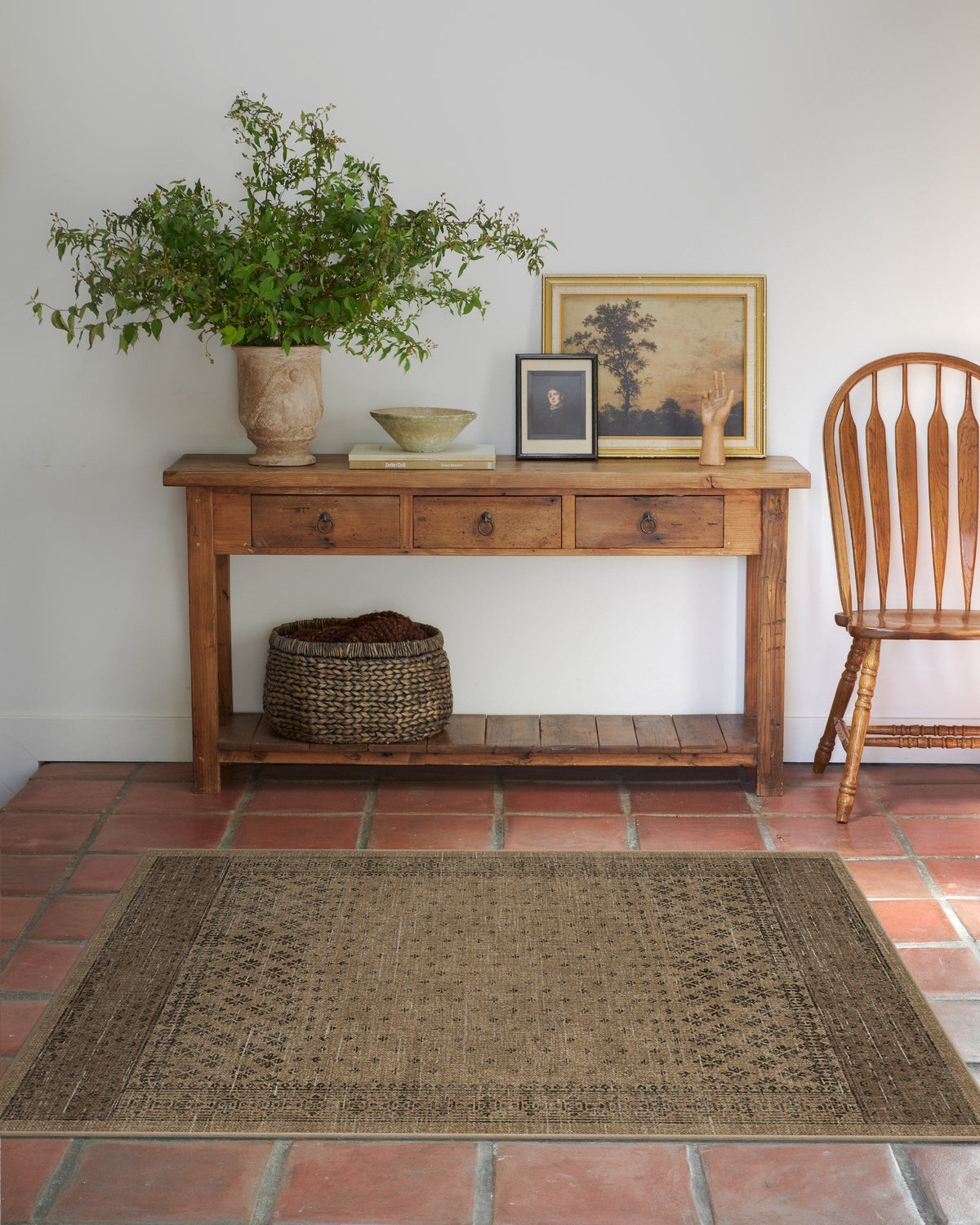 Fernanda Black & Tan Flatwoven Rug