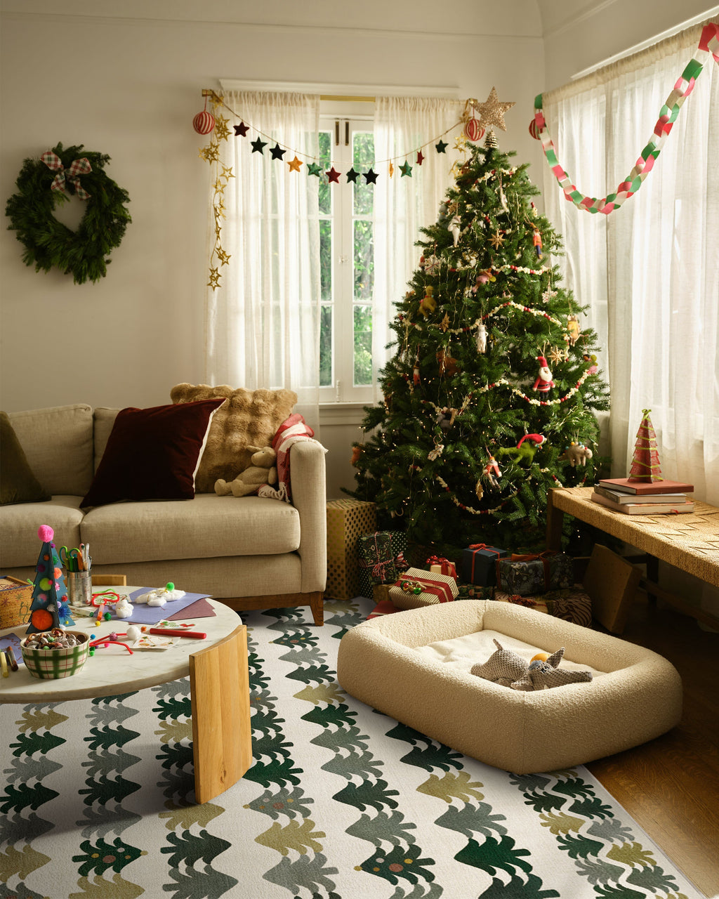 Festive Forest Green Flatwoven Rug