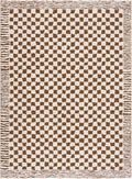 Leryn Brown Checkered Plush Rug
