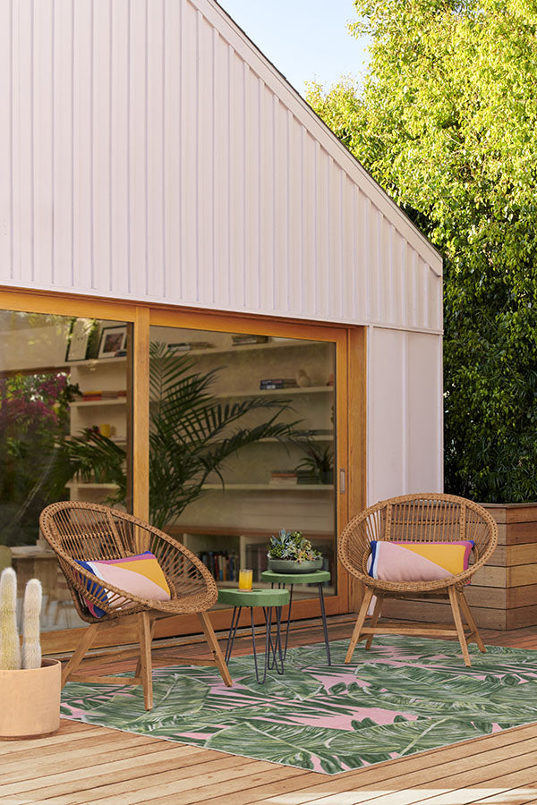 Filifera Palm Pink Outdoor Rug