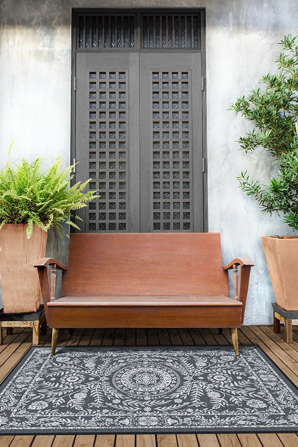 Fontaine Black Outdoor Rug