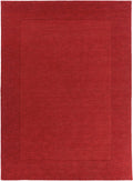 Bordered Solid Red Wool Rug
