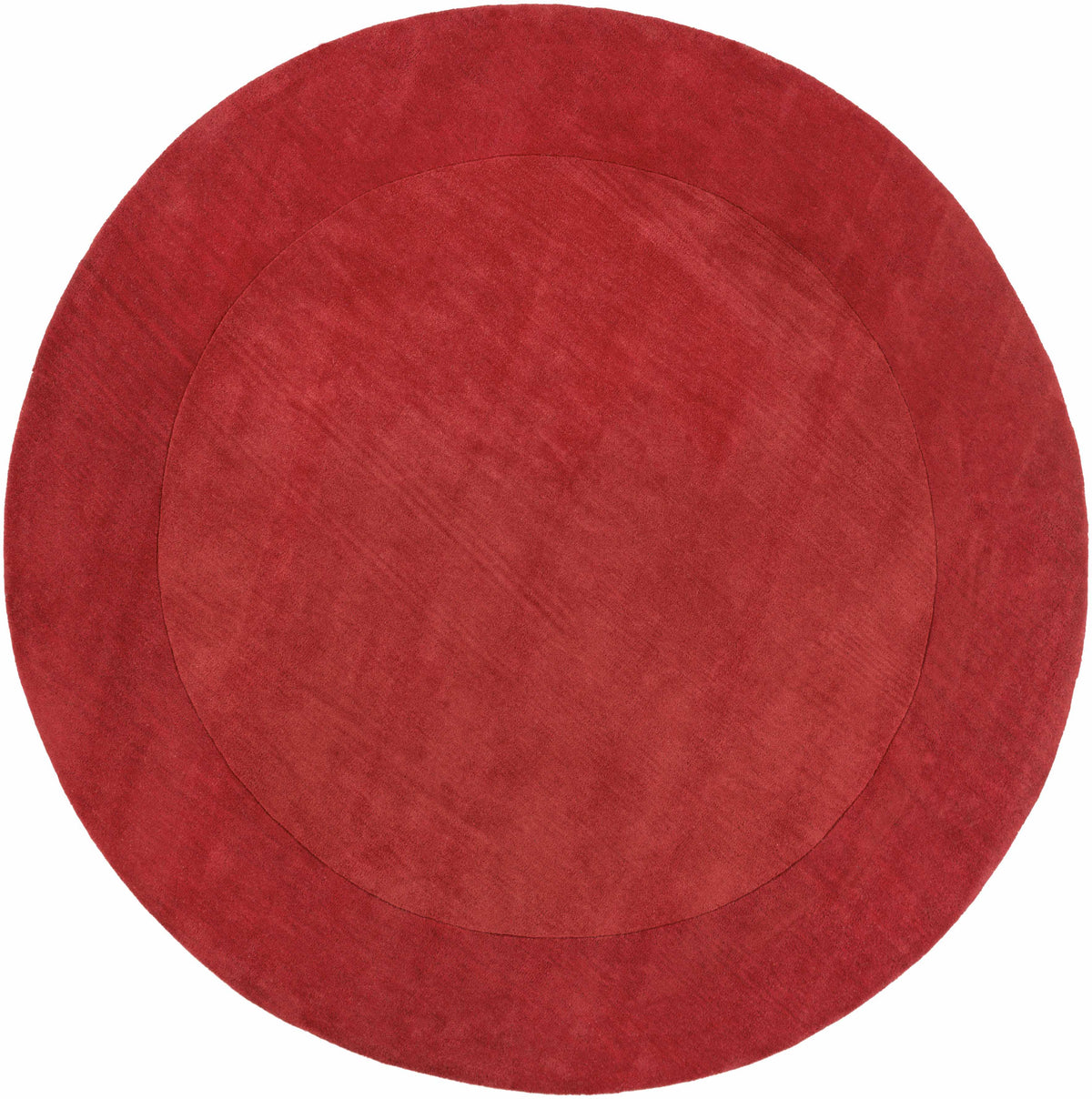 Bordered Solid Red Wool Rug