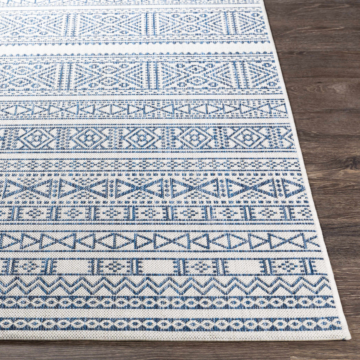 Freshwater White&Blue Outdoor Rug - Clearance