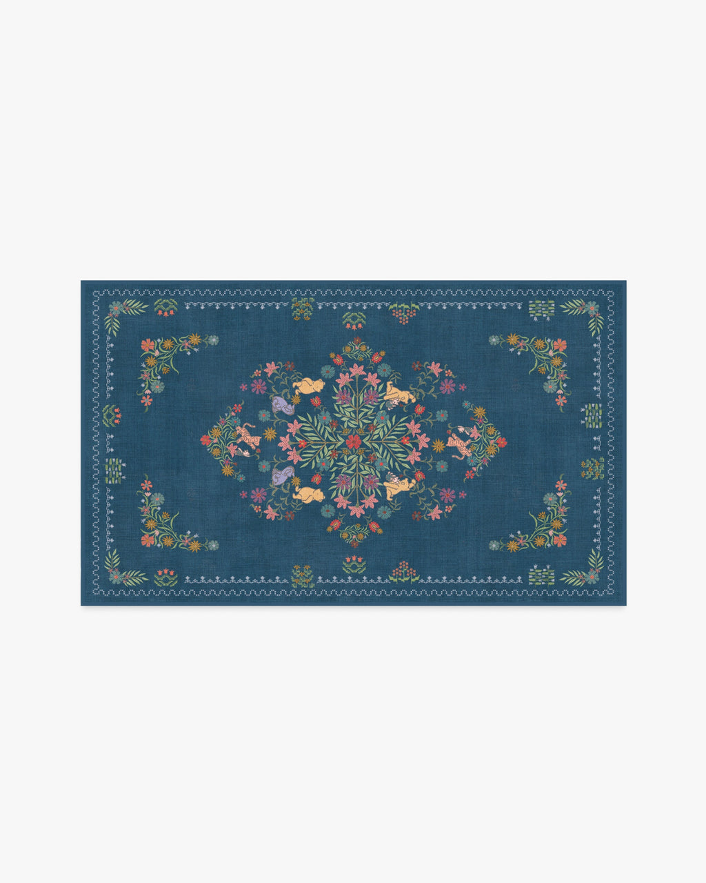 Friendship Garden Blue Multicolor Rug